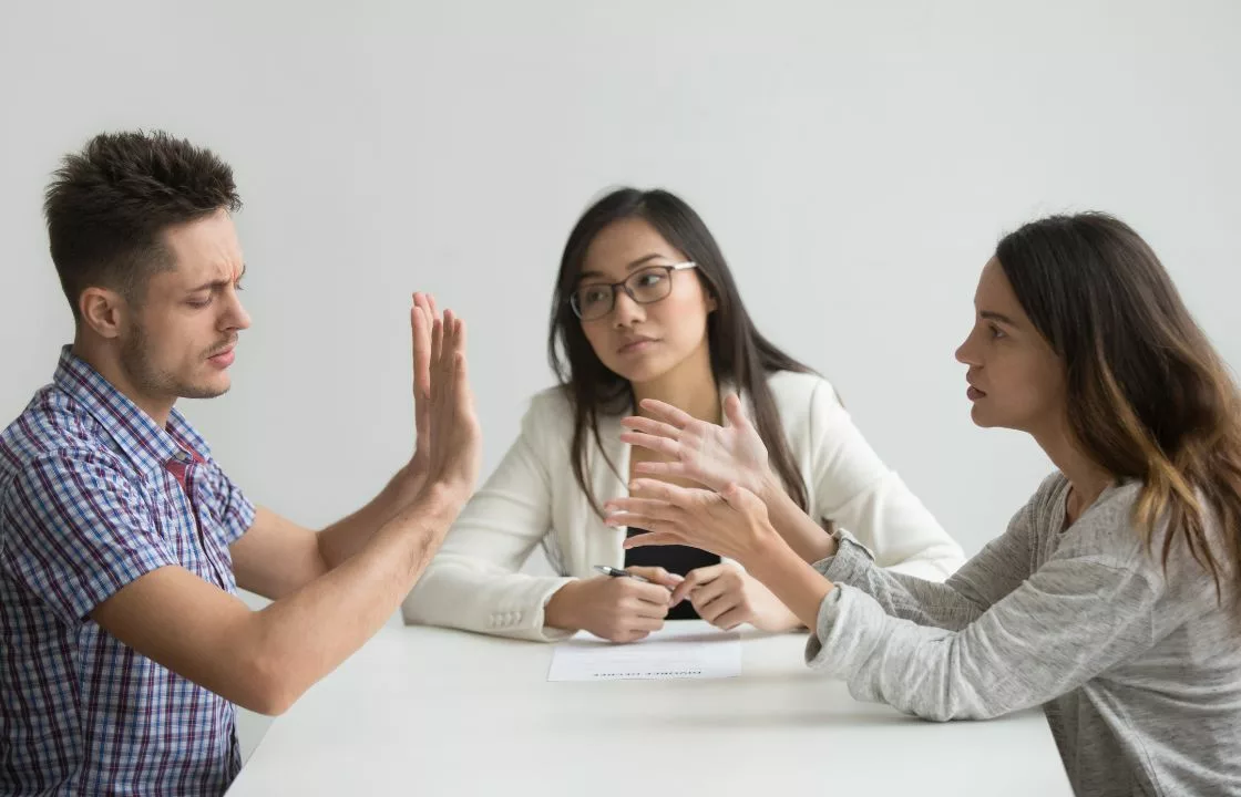 Image of couple arguing in family mediation Redruth